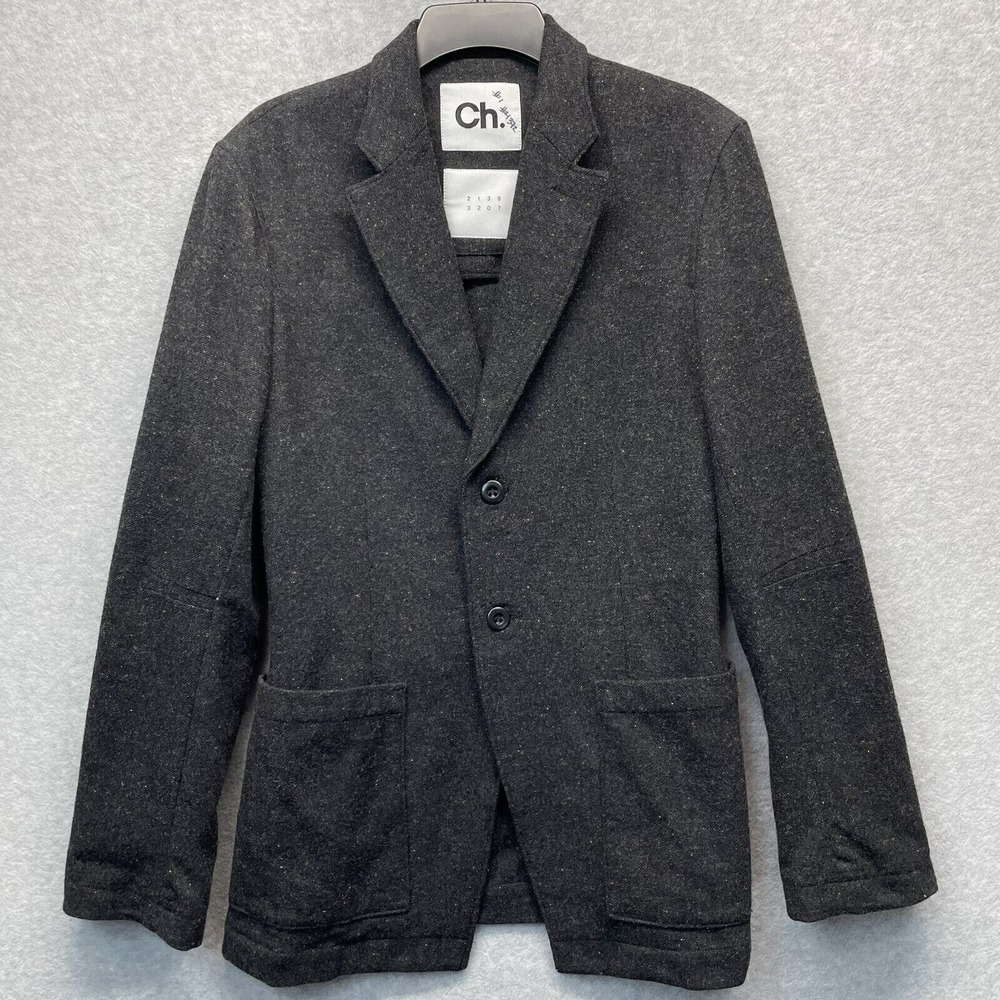 Chapter Black Tweed Blazer Womens Medium‎ Long Sleeve Collared Pockets Jacket